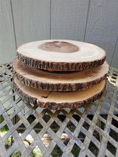 Wood Slice Serving Stands Rigby Wedding Rentals