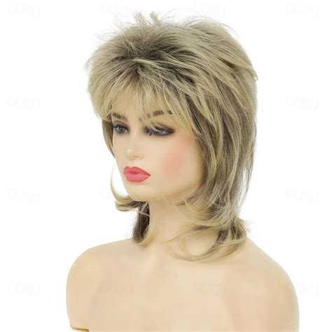 Dai Cloud Blonde Mullet Wig For Women Shaggy Shoulder Length Layered