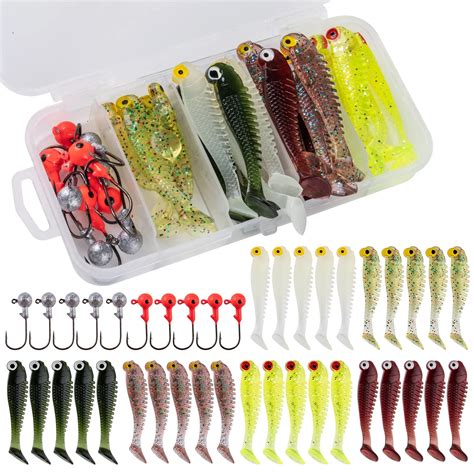 Goture Kit De Se Uelos Blandos Para Pesca Anzuelos De Pesca Con Caja De