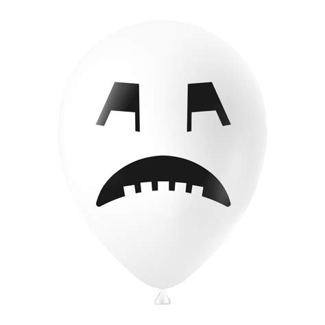 Halloween white balloon illustration with scary and funny face 24664941 ...