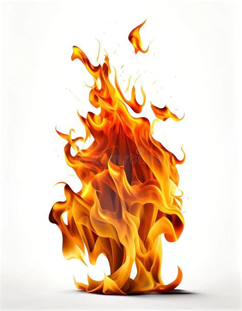 Realistic Fire Isolated on White Background, Created with Generative AI ...