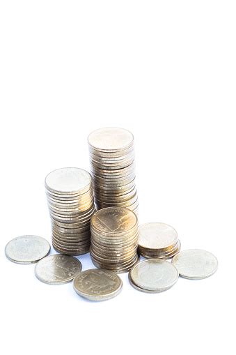 Silver Coin Stack Stock Photo - Download Image Now - Banking, Business ...