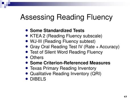 Ppt Assessing Reading Fluency As A Specific Learning Disability