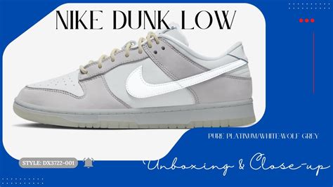 Nike Dunk Low Pure Platinum White Wolf Grey Dx Youtube