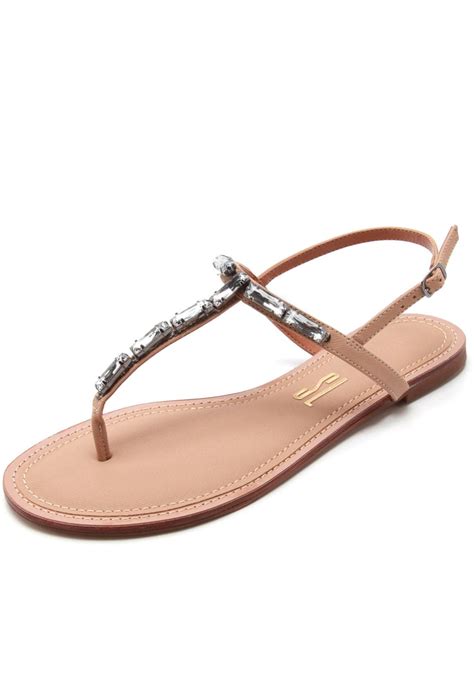 Sand Lia Rasteira Santa Lolla Pedraria Nude Compre Agora Dafiti Brasil