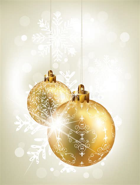 Leuke Kerstkaart Met Gouden Ballen Vector Illustratie Illustration Of