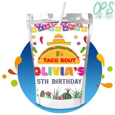 Taco Capri Sun Birthday Digital File Printable Custompartyshirts