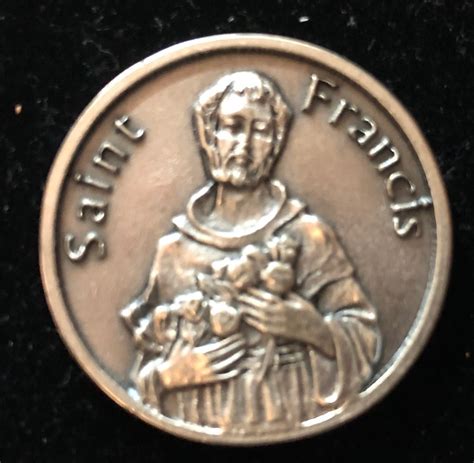 Large Saint Francis Pocket Token Catholic Medal Religious Etsy