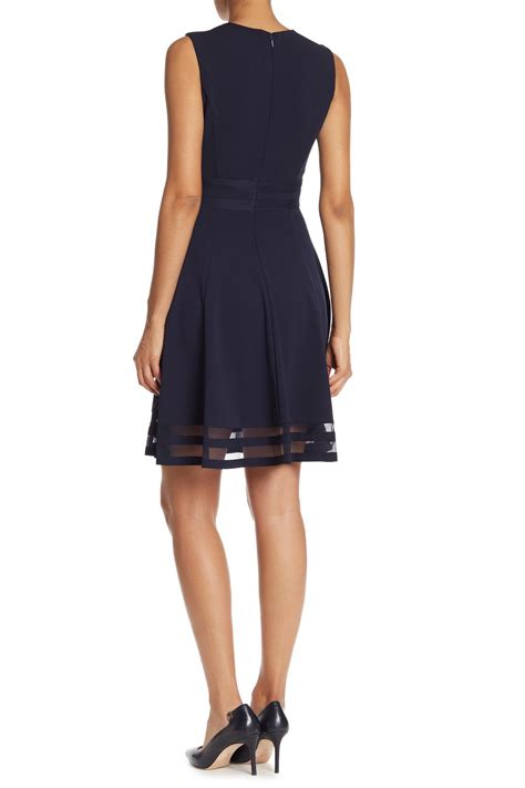 Calvin Klein Fit And Flare Illusion Hem Dress Nordstrom Rack