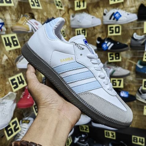 Jual Sneakers Garis Tiga Sambo White Blue Ice Size 36 40 Shopee Indonesia