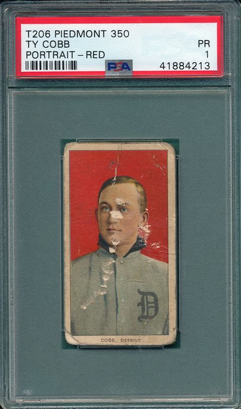 Lot Detail T Ty Cobb Red Portrait Piedmont Cigarettes