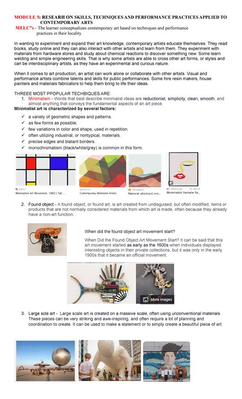 Cpar Q4 Module 5 Lesson Module 5 Researh On Skills Techniques And