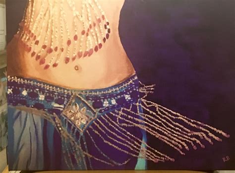 Bellydancer Reproduction Form Original Signed Acrylic Painting Belly