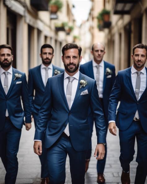 Navy Blue Groomsmen Suits | Hockerty