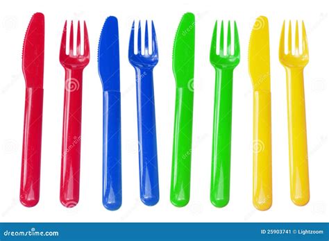 Plastic Forks And Knives Stock Image Image Of Object 25903741