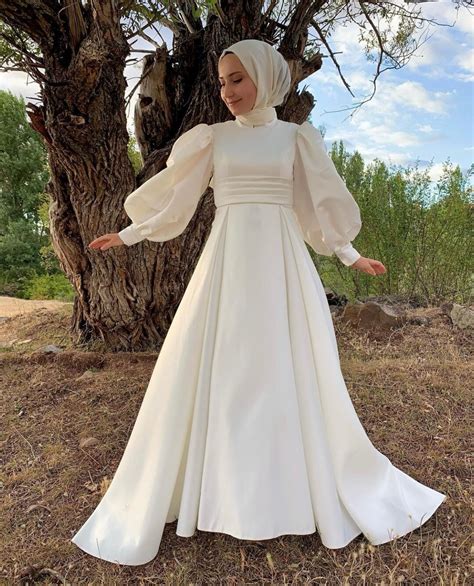 Vestido De Novia Musulm N Con Mangas Globo Vestido De Novia Hijab