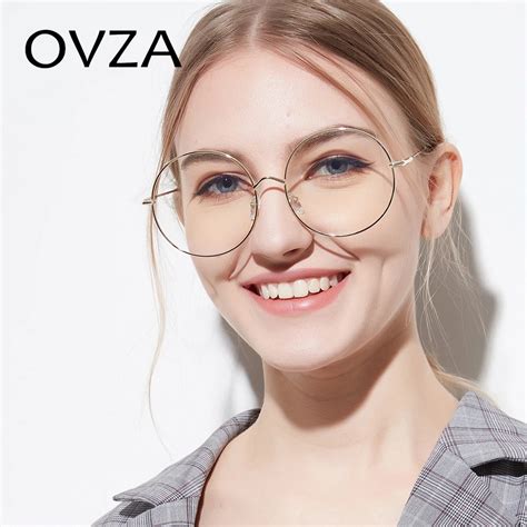 OVZA Oversized Glasses Frames Metal Fashion Accessories Round Eyeglass Frames Thin Spectacles ...