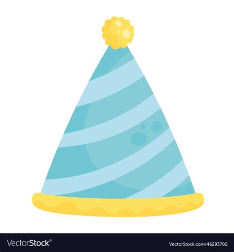 Blue party hat Royalty Free Vector Image - VectorStock