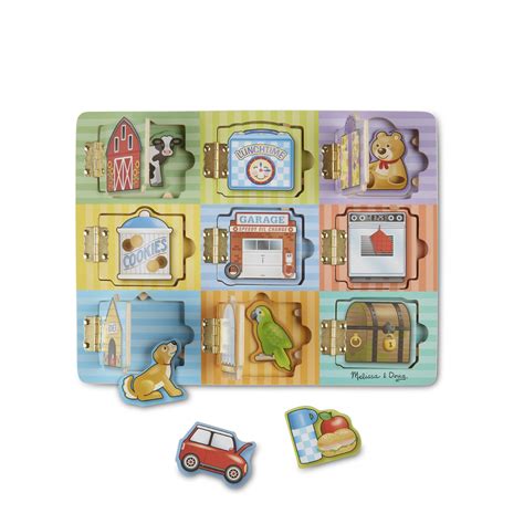 Melissa Doug Hide And Seek Wooden Activity Board With Wooden Magnets