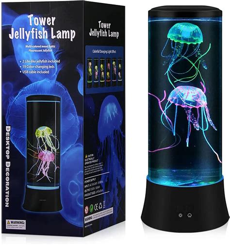 POYO LED Fantasy Qualle Lavalampe Runde Echte Qualle Aquarium Lampe