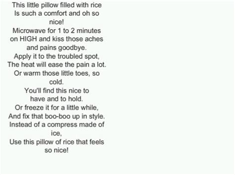 Keep Home Simple Printable Rice Bag Poem