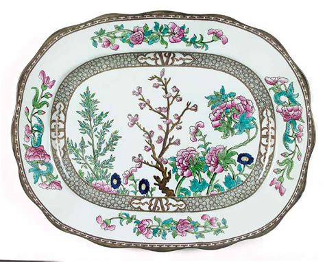 Indian Tree Multicolor Scalloped Older 16 Oval Serving Platter By