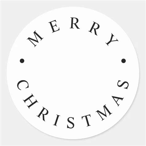 Simple Modern Black Typography Merry Christmas Classic Round Sticker