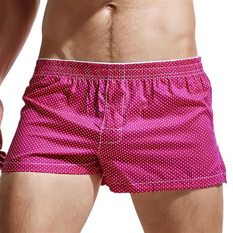 Mens Woven Boxer Shorts Loose Fit Cotton Underwear With Elastic Waistband Shorts Loose Men In