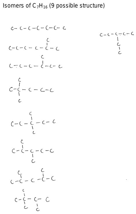 C7h16 Isomers Structural Formula