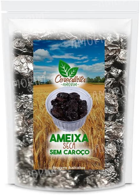 Ameixa Seca Sem Caroço 1 Kg Cerealista Amorim Amazon br