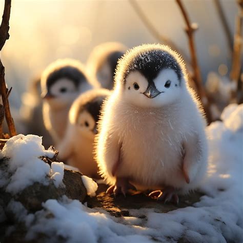 Premium AI Image | cute and funny penguin cubs