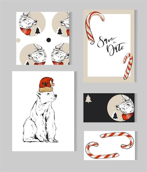 Premium Vector Collection Of Different Hand Made Merry Christmas