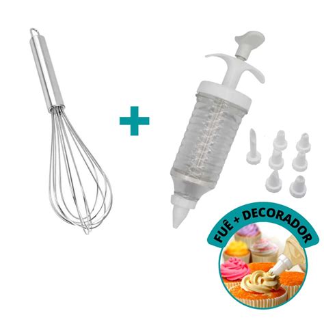 Kit Batedor De Claras Decorador De Bolo Fue Fouet Em A O Inox Kit