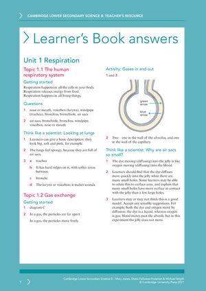 Lower Secondary Science 8 Workbook Answers Cambridge Lower Secondary