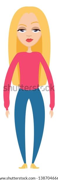 Blonde Girl Illustration Vector On White Stock Vector Royalty Free Shutterstock