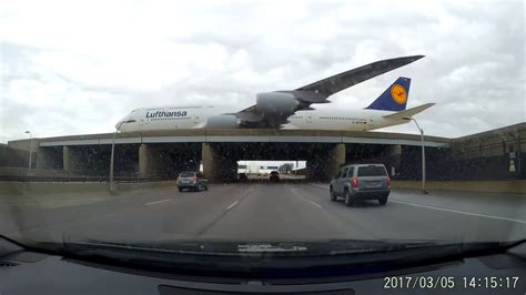 Lufthansa Crossing O Hare S Taxiway Bridge Warning Strong Language