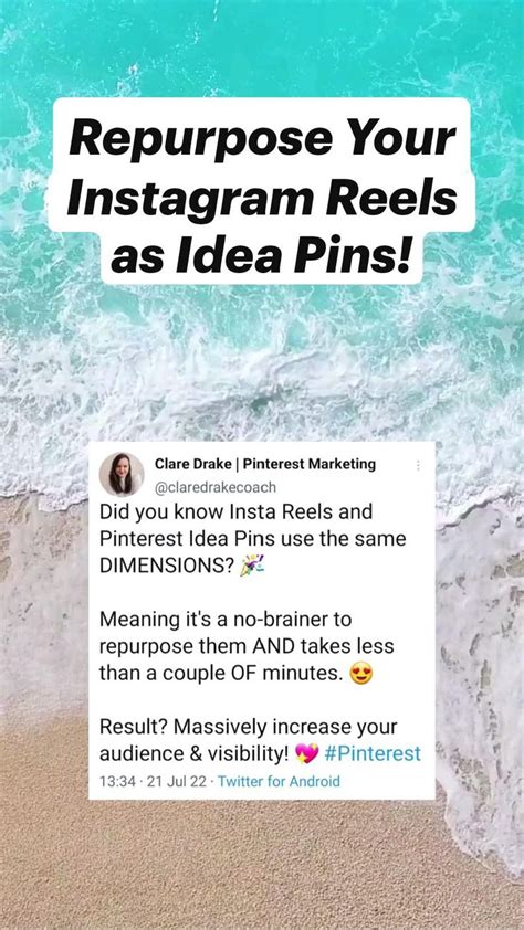 Instagram Reels Tips Repurpose Your Reels To Idea Pins Pinterest