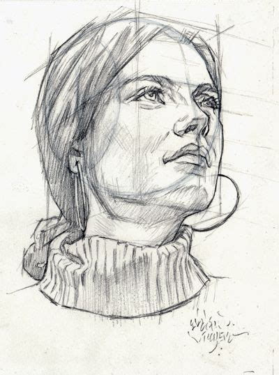 Perspective Female Head By Abdonjromero On Deviantart Drawings