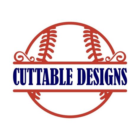 Baseball Split Cuttable Design Png Dxf Svg Eps File For Etsy