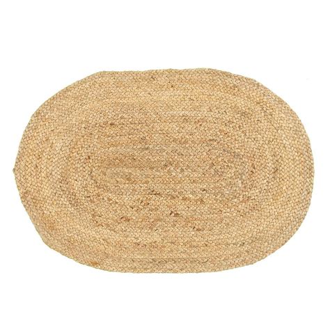 Lr Resources Natural Jute Natural Oval 2 Ft X 3 Ft Indoor Area Rug