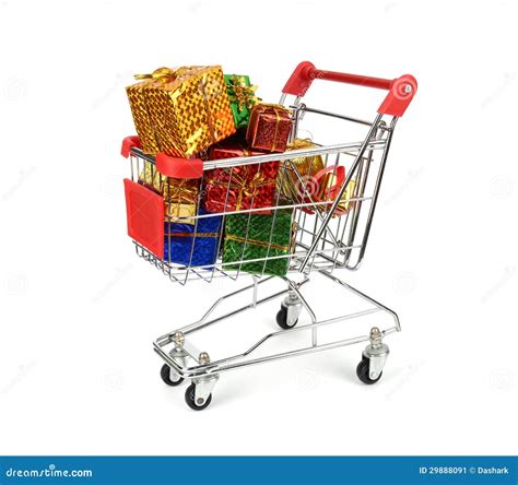 Shopping Cart With Christmas Ts Stock Image Image Of Purchase