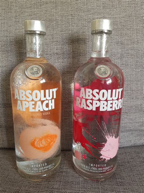 1Litre Absolut Vodka Apeach Raspberry Food Drinks Alcoholic