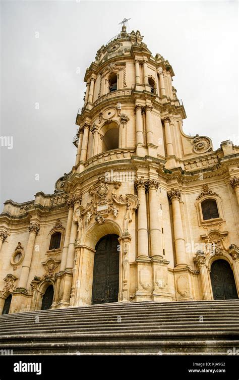 Facade Of San Giorgio Cathedral In Modica Stock Photo Alamy