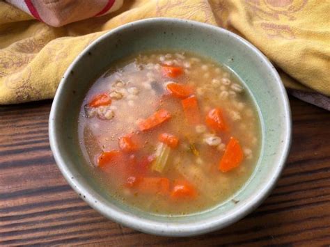 Soupe à lorge et aux légumes Courgette et chocolat