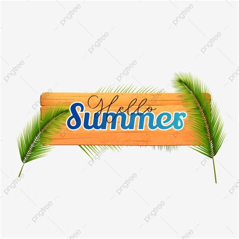 Hello Summer Tropical Summer Palm Tree Leaf Summer Palm Background