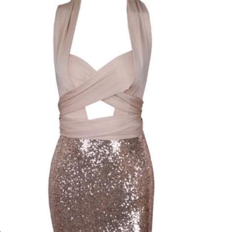 Dresses Catwalk Connection Samiya Nude Sequinned Dress Poshmark