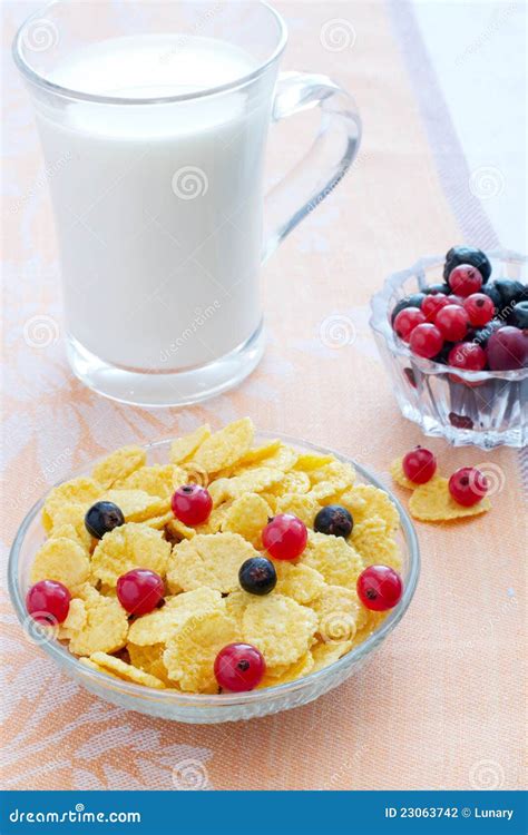 Breakfast Cornflakes Stock Photo Image Of Crispy Black