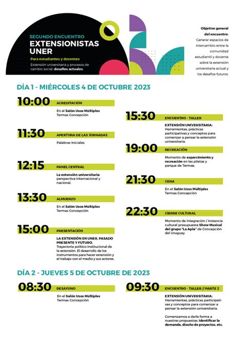 PROGRAMA 2º ENCUENTRO DE EXTENSIONISTAS UNER PARA ESTUDIANTES Y