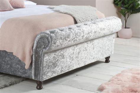 Birlea Castello 5ft Kingsize Steel Crushed Velvet Fabric Ottoman Bed