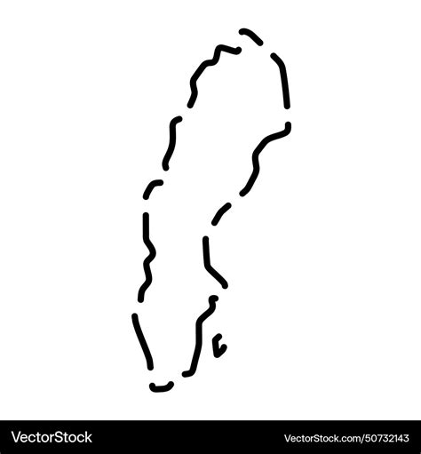 Sweden simplified broken outline map Royalty Free Vector